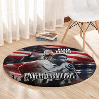Stokely Carmichael Round Carpet American Flag Background Black Power Quote Civil Rights Leader Powerful Speech - Wonder Print Shop