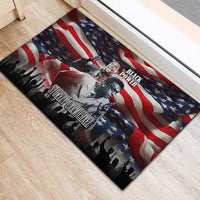 Stokely Carmichael Rubber Doormat American Flag Background Black Power Quote Civil Rights Leader Powerful Speech - Wonder Print Shop