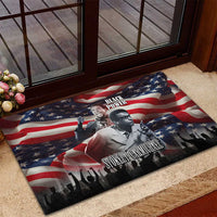Stokely Carmichael Rubber Doormat American Flag Background Black Power Quote Civil Rights Leader Powerful Speech - Wonder Print Shop
