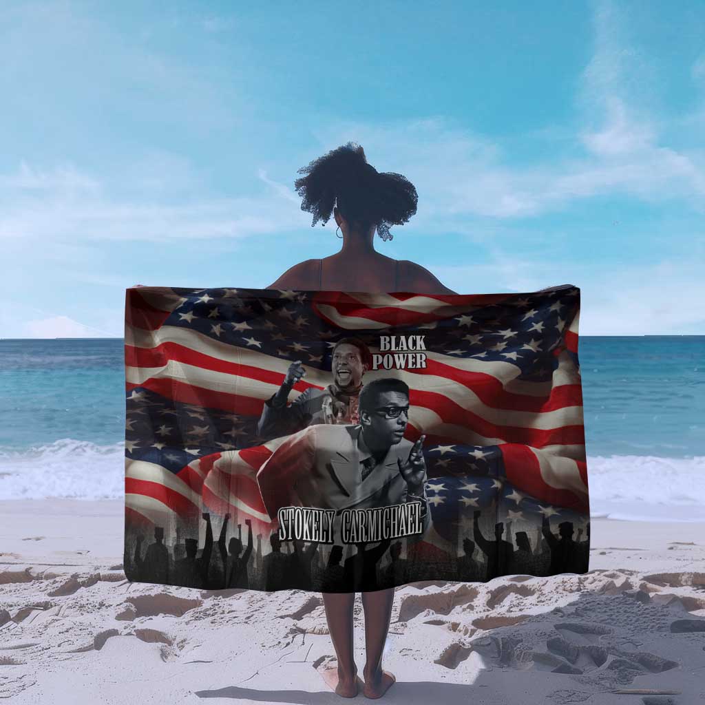 Stokely Carmichael Sarong American Flag Background Black Power Quote Civil Rights Leader Powerful Speech - Wonder Print Shop