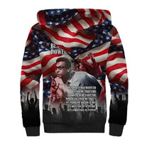 Stokely Carmichael Sherpa Hoodie American Flag Background Black Power Quote Civil Rights Leader Powerful Speech - Wonder Print Shop