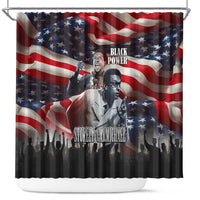 Stokely Carmichael Shower Curtain American Flag Background Black Power Quote Civil Rights Leader Powerful Speech - Wonder Print Shop
