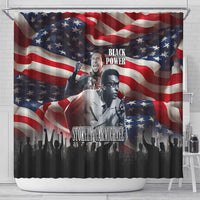Stokely Carmichael Shower Curtain American Flag Background Black Power Quote Civil Rights Leader Powerful Speech - Wonder Print Shop