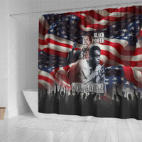 Stokely Carmichael Shower Curtain American Flag Background Black Power Quote Civil Rights Leader Powerful Speech - Wonder Print Shop