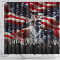 Stokely Carmichael Shower Curtain American Flag Background Black Power Quote Civil Rights Leader Powerful Speech - Wonder Print Shop