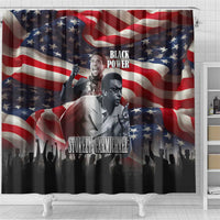 Stokely Carmichael Shower Curtain American Flag Background Black Power Quote Civil Rights Leader Powerful Speech - Wonder Print Shop