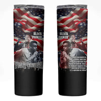 Stokely Carmichael Skinny Tumbler American Flag Background Black Power Quote Civil Rights Leader Powerful Speech - Wonder Print Shop