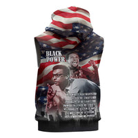 Stokely Carmichael Sleeveless Hoodie American Flag Background Black Power Quote Civil Rights Leader Powerful Speech - Wonder Print Shop