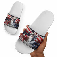 Stokely Carmichael Slide Sandals American Flag Background Black Power Quote Civil Rights Leader Powerful Speech - Wonder Print Shop