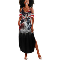 Stokely Carmichael Summer Maxi Dress American Flag Background Black Power Quote Civil Rights Leader Powerful Speech - Wonder Print Shop