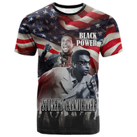 Stokely Carmichael T shirt American Flag Background Black Power Quote Civil Rights Leader Powerful Speech - Wonder Print Shop