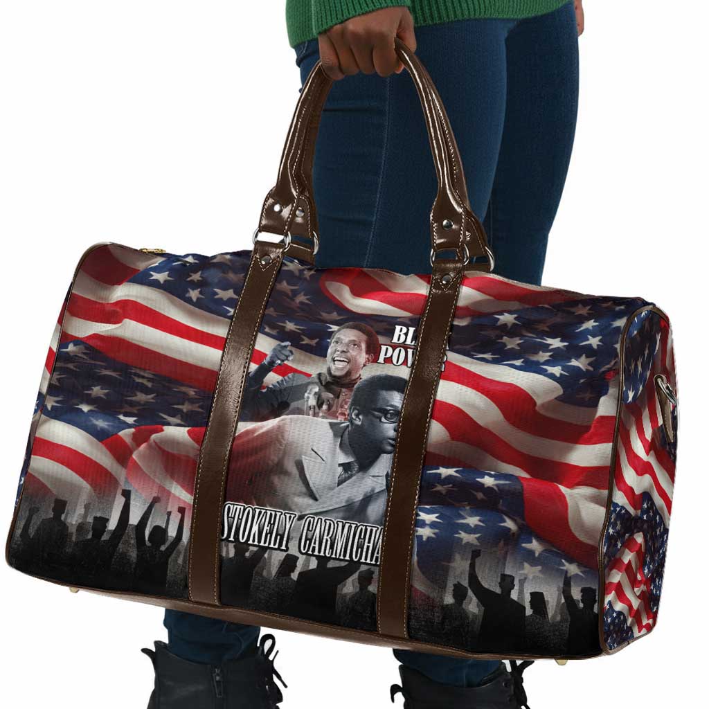 Stokely Carmichael Travel Bag American Flag Background Black Power Quote Civil Rights Leader Powerful Speech - Wonder Print Shop