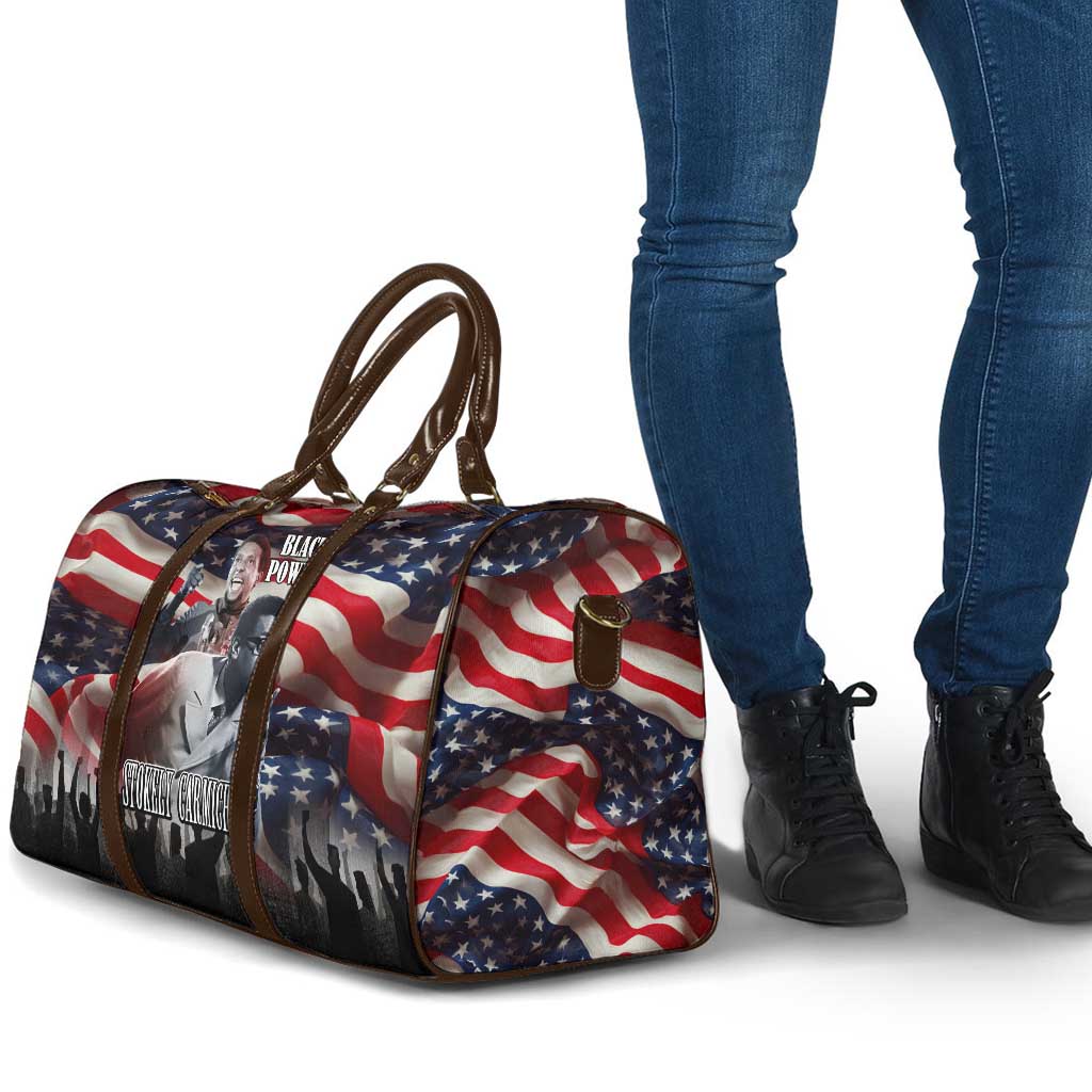 Stokely Carmichael Travel Bag American Flag Background Black Power Quote Civil Rights Leader Powerful Speech - Wonder Print Shop