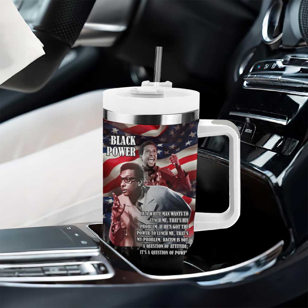 Stokely Carmichael Tumbler With Handle American Flag Background Black Power Quote Civil Rights Leader Powerful Speech - Wonder Print Shop