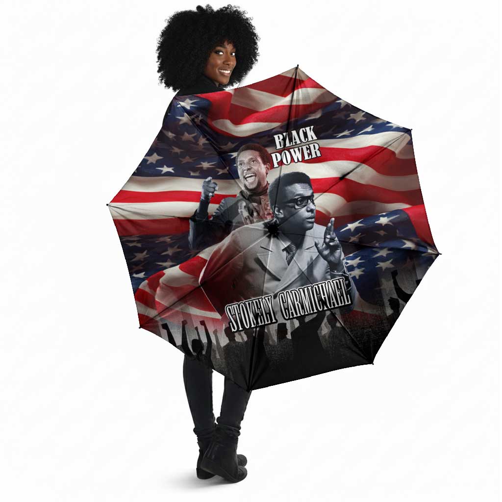 Stokely Carmichael Umbrella American Flag Background Black Power Quote Civil Rights Leader Powerful Speech - Wonder Print Shop