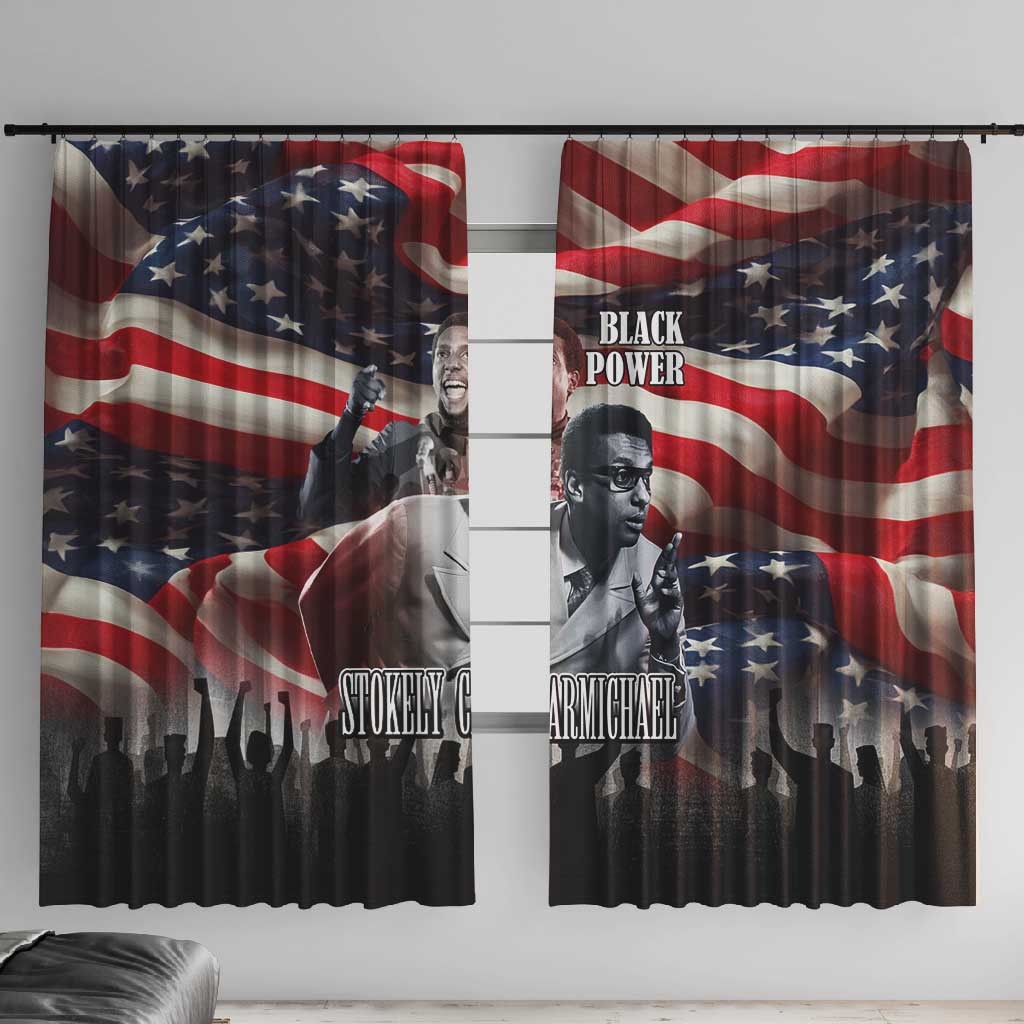 Stokely Carmichael Window Curtain American Flag Background Black Power Quote Civil Rights Leader Powerful Speech - Wonder Print Shop