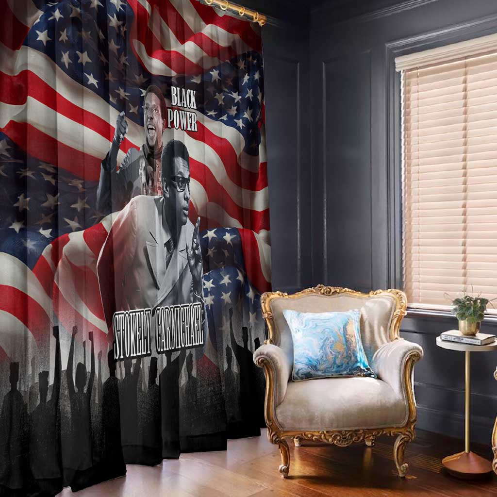 Stokely Carmichael Window Curtain American Flag Background Black Power Quote Civil Rights Leader Powerful Speech - Wonder Print Shop