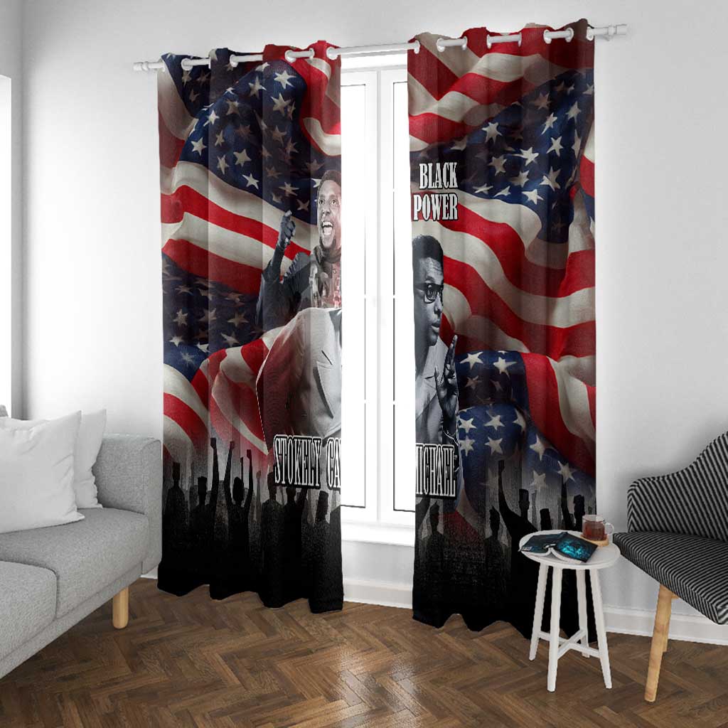 Stokely Carmichael Window Curtain American Flag Background Black Power Quote Civil Rights Leader Powerful Speech - Wonder Print Shop