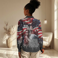 Stokely Carmichael Women Casual Shirt American Flag Background Black Power Quote Civil Rights Leader Powerful Speech - Wonder Print Shop