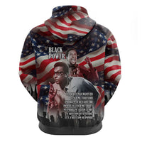 Stokely Carmichael Zip Hoodie American Flag Background Black Power Quote Civil Rights Leader Powerful Speech - Wonder Print Shop