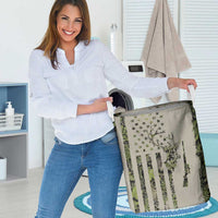 Deer Skull Camouflage Laundry Basket American Hunting Culture in Forest Green and Earth Tones