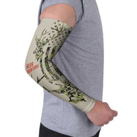 Deer Skull Camouflage Arm Sleeves American Hunting Culture in Forest Green and Earth Tones