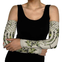 Deer Skull Camouflage Arm Sleeves American Hunting Culture in Forest Green and Earth Tones