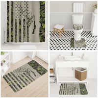 Deer Skull Camouflage Bathroom Set American Hunting Culture in Forest Green and Earth Tones