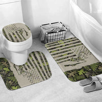Deer Skull Camouflage Bathroom Set American Hunting Culture in Forest Green and Earth Tones