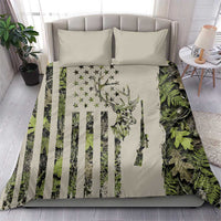 Deer Skull Camouflage Bedding Set American Hunting Culture in Forest Green and Earth Tones