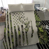 Deer Skull Camouflage Bedding Set American Hunting Culture in Forest Green and Earth Tones