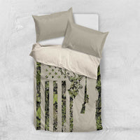 Deer Skull Camouflage Bedding Set American Hunting Culture in Forest Green and Earth Tones