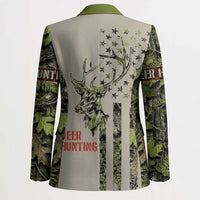 Deer Skull Camouflage Blazer American Hunting Culture in Forest Green and Earth Tones