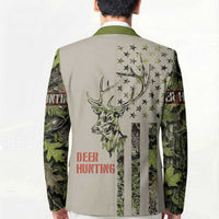 Deer Skull Camouflage Blazer American Hunting Culture in Forest Green and Earth Tones