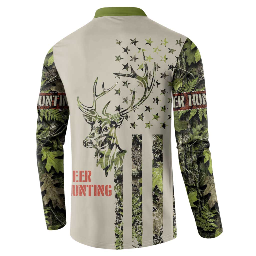 Deer Skull Camouflage Button Sweatshirt American Hunting Culture in Forest Green and Earth Tones