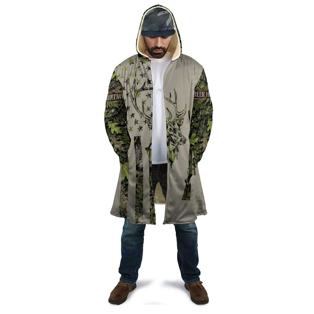 Deer Skull Camouflage Cloak American Hunting Culture in Forest Green and Earth Tones