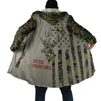 Deer Skull Camouflage Cloak American Hunting Culture in Forest Green and Earth Tones