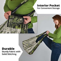 Deer Skull Camouflage Grocery Bag American Hunting Culture in Forest Green and Earth Tones