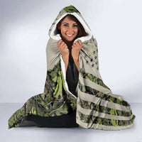 Deer Skull Camouflage Hooded Blanket American Hunting Culture in Forest Green and Earth Tones