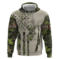 Deer Skull Camouflage Hoodie American Hunting Culture in Forest Green and Earth Tones