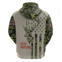 Deer Skull Camouflage Hoodie American Hunting Culture in Forest Green and Earth Tones