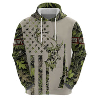 Deer Skull Camouflage Hoodie American Hunting Culture in Forest Green and Earth Tones