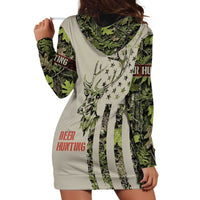 Deer Skull Camouflage Hoodie Dress American Hunting Culture in Forest Green and Earth Tones