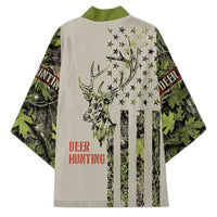 Deer Skull Camouflage Kimono American Hunting Culture in Forest Green and Earth Tones