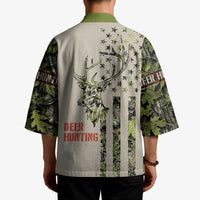 Deer Skull Camouflage Kimono American Hunting Culture in Forest Green and Earth Tones