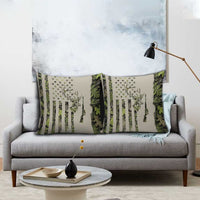 Deer Skull Camouflage Pillow Cover American Hunting Culture in Forest Green and Earth Tones