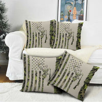 Deer Skull Camouflage Pillow Cover American Hunting Culture in Forest Green and Earth Tones