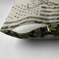 Deer Skull Camouflage Pillow Cover American Hunting Culture in Forest Green and Earth Tones