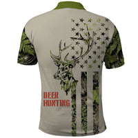 Deer Skull Camouflage Polo Shirt American Hunting Culture in Forest Green and Earth Tones