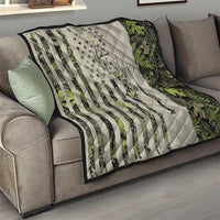 Deer Skull Camouflage Quilt American Hunting Culture in Forest Green and Earth Tones